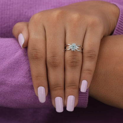 Asscher Cut Cluster Diamond Ring