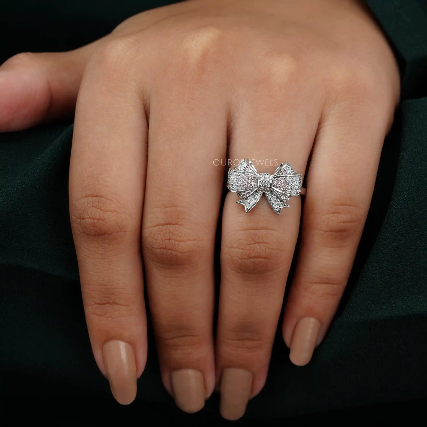 Pink Round Diamond Engagement Ring