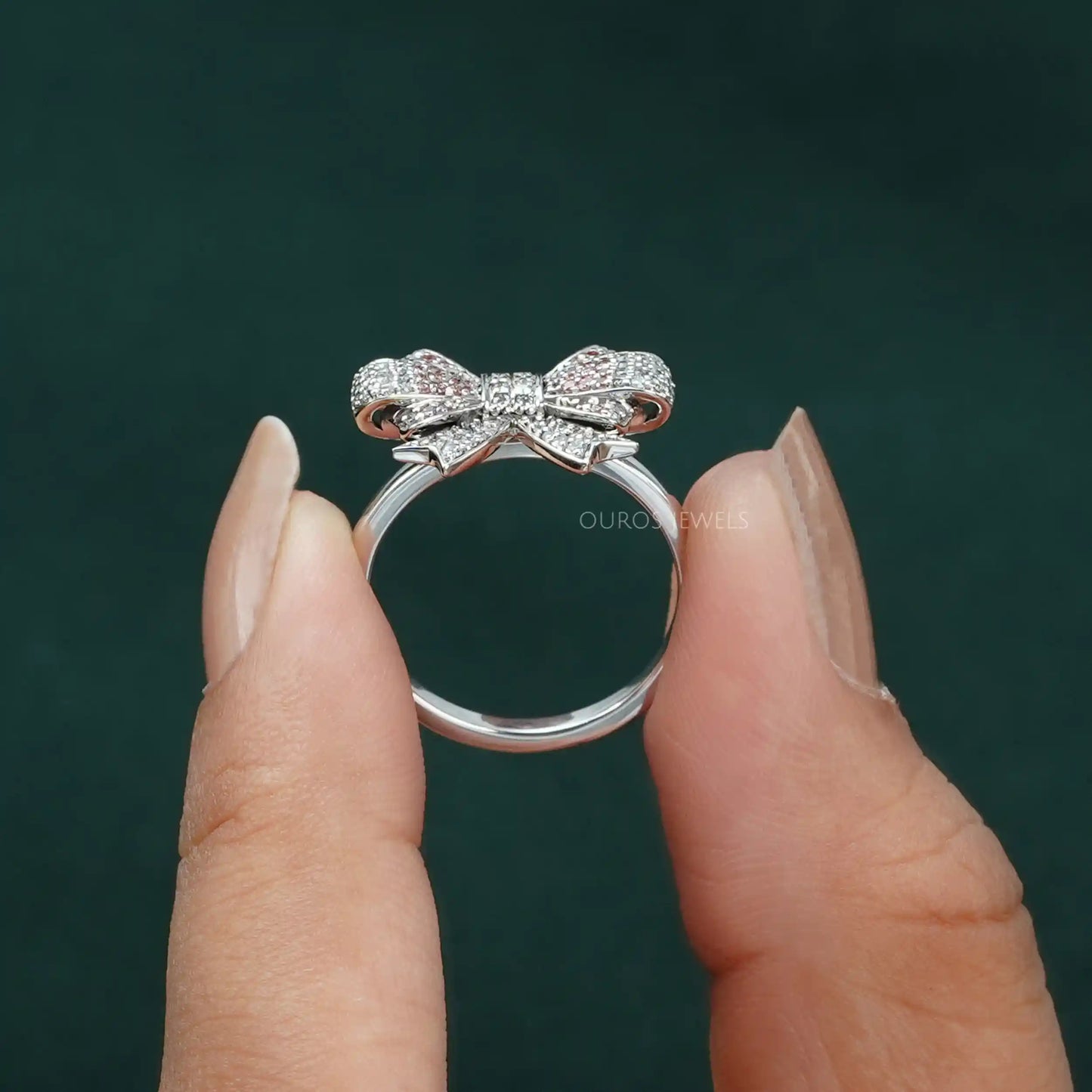 Pink Round Diamond Engagement Ring