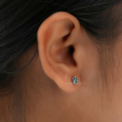 Blue Pear Lab Diamond Stud