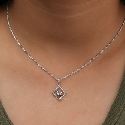 Olive Butterfly Cut Cluster Necklace