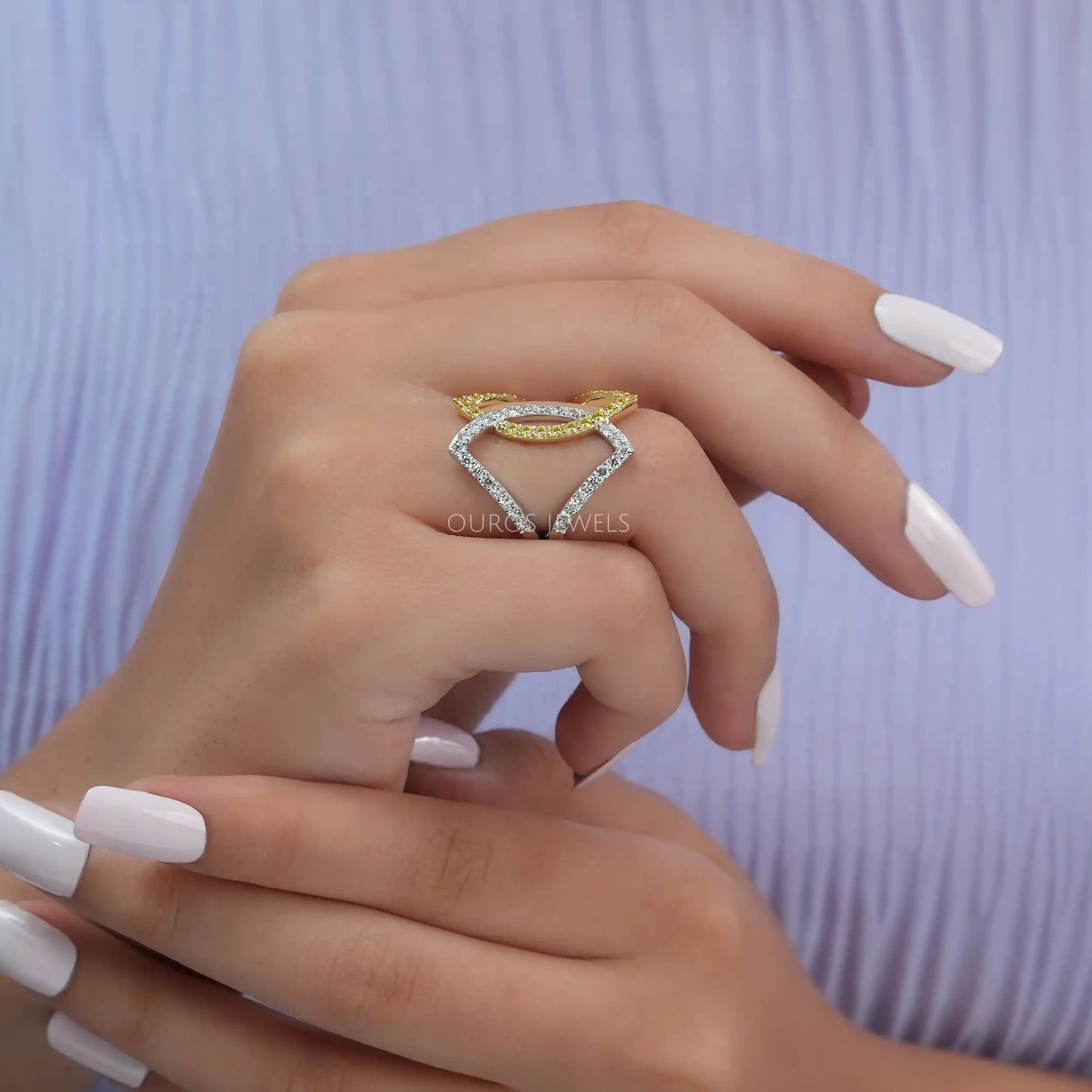 Yellow Round Diamond Cocktail Ring