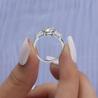 Round Cut Three Stone Engagement Ring