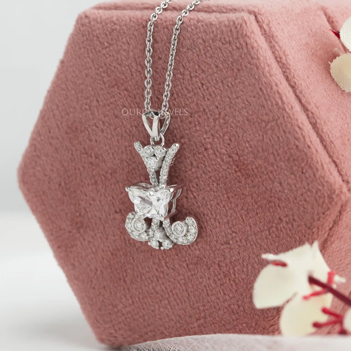 Butterfly Cut Diamond Cluster Necklace