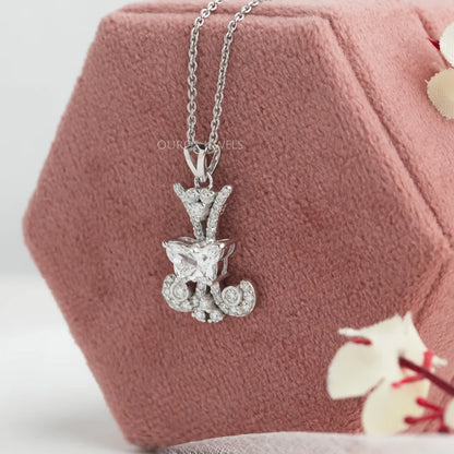 Butterfly Cut Diamond Cluster Necklace