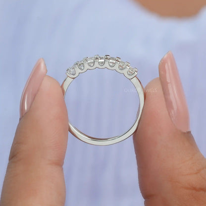 Emerald Lab Diamond 7 Stone Band
