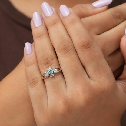 Heart Cut Cluster Diamond Ring