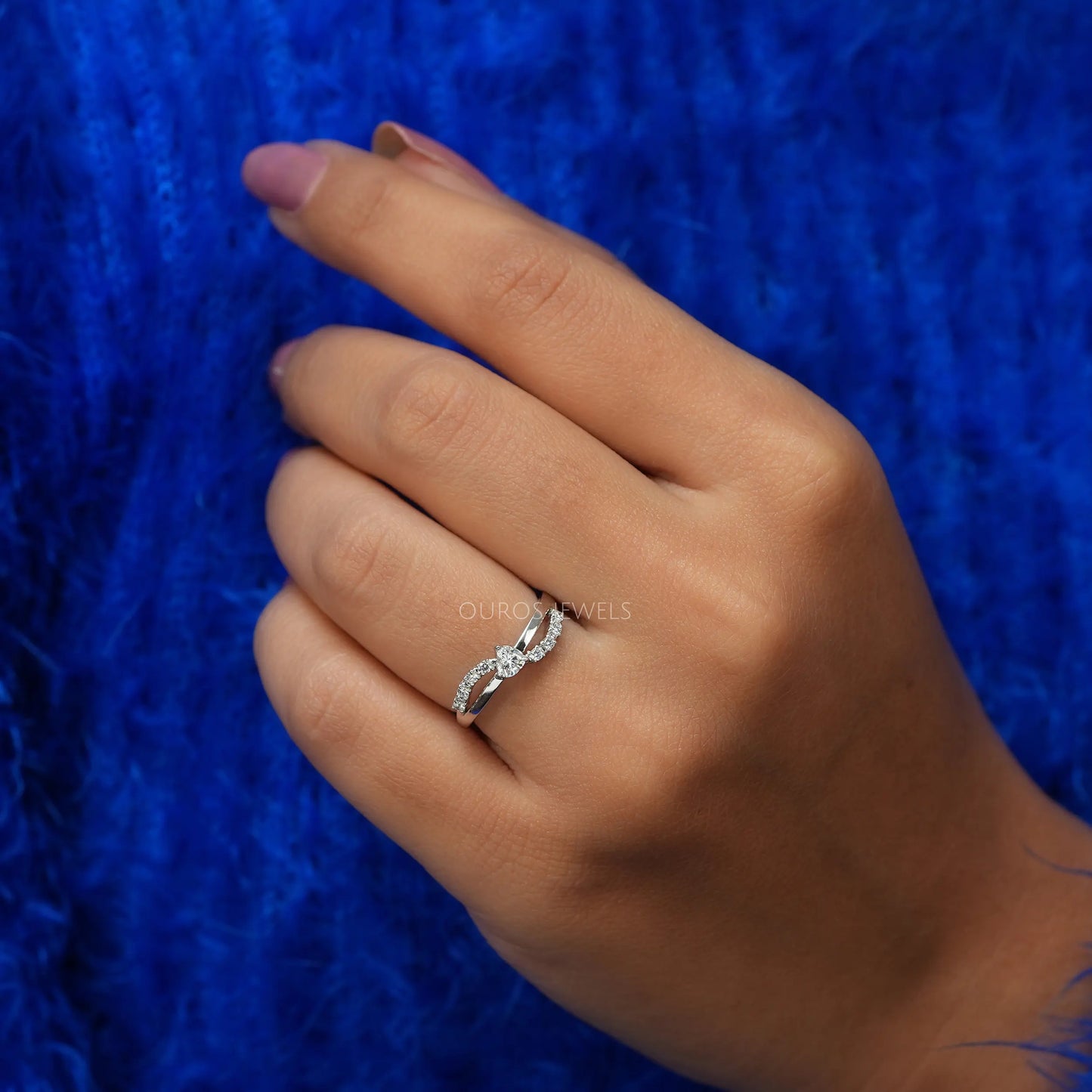 Heart Cut Accent Diamond Dainty Ring