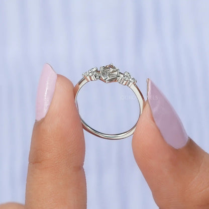 Olive Princess Cut Cluster Diamond Ring