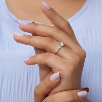 Heart Cut Accent Diamond Bypass Ring