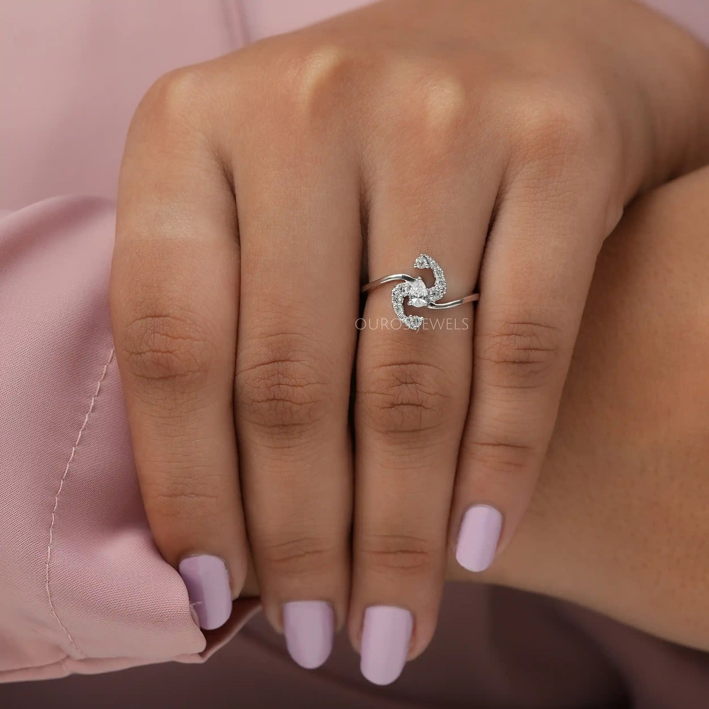 Pear Lab-Diamond Bypass Setting Ring