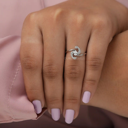 Pear Lab-Diamond Bypass Setting Ring