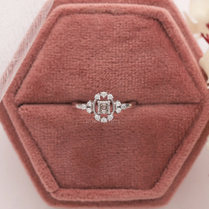 Olive Asscher Diamond Cluster Ring