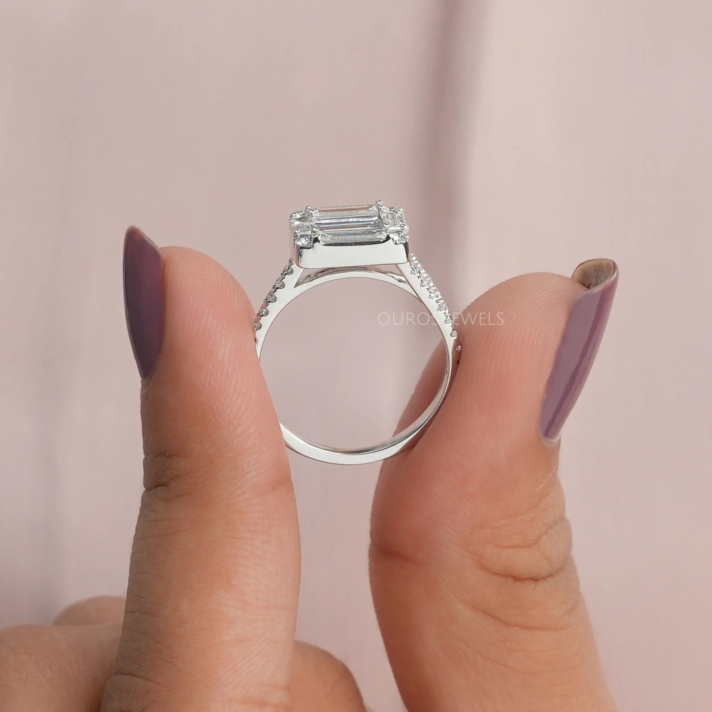Baguette And Round Diamond Engagement Ring