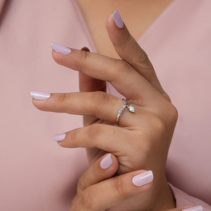 Pear Cut Diamond Dainty Ring