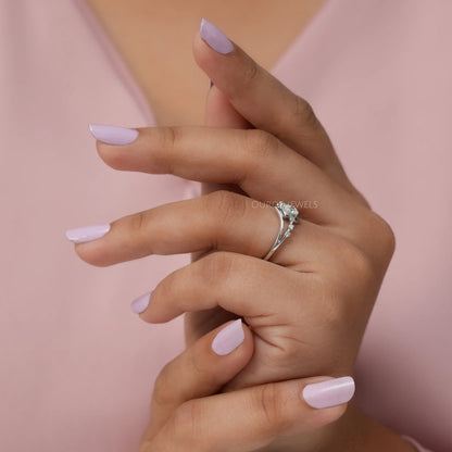 Radiant Cut Lab Diamond Bypass Ring
