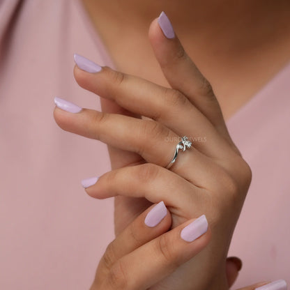Heart Lab Diamond Bypass Ring