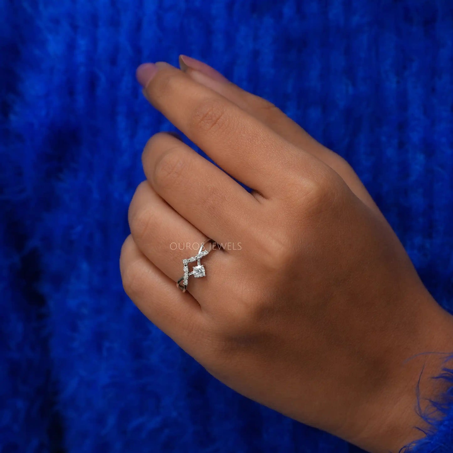 Cushion Lab-Diamond Cluster Ring