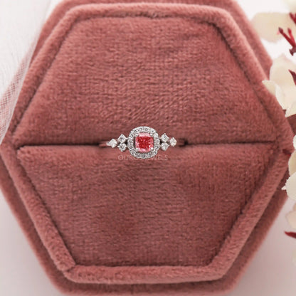 Cushion Diamond Halo Engagement Ring