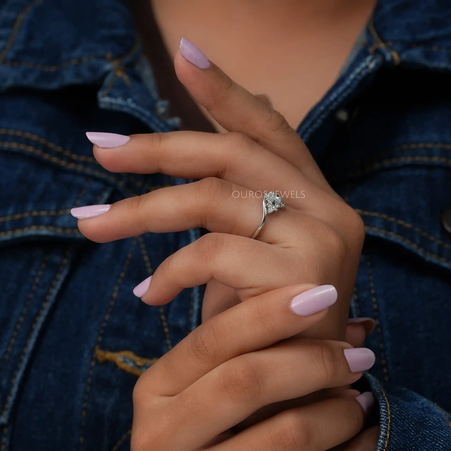 Oval Lab Diamond Cluster Ring