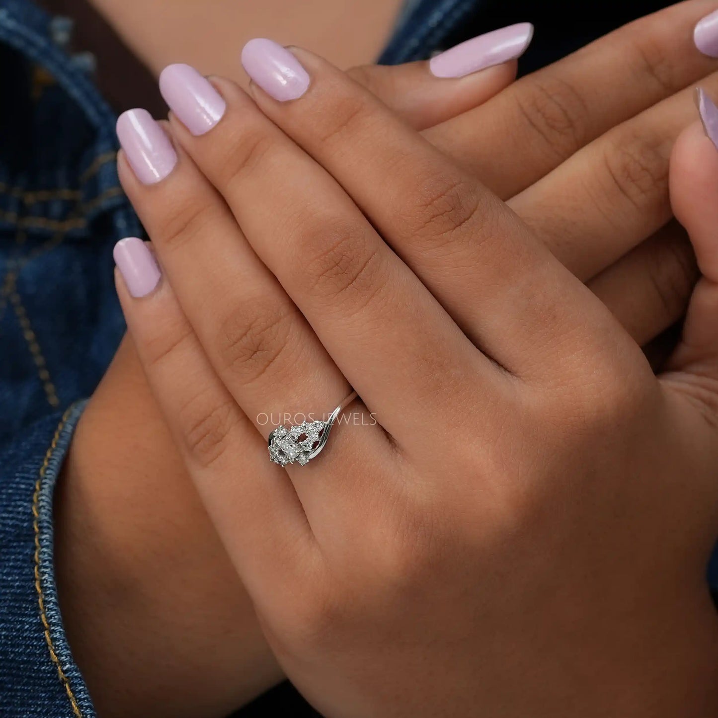 Oval Lab Diamond Cluster Ring