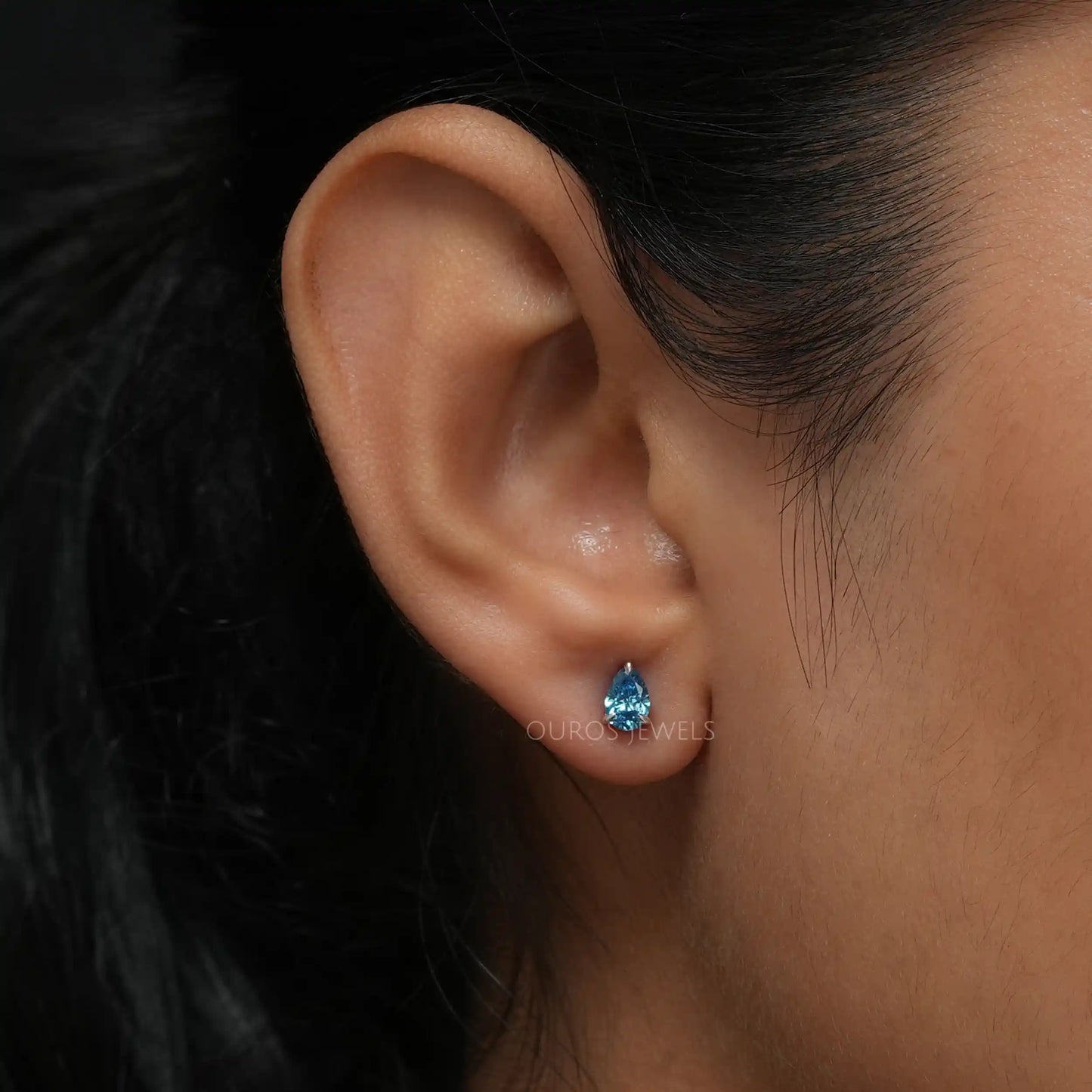 Blue Pear Lab Diamond Earrings