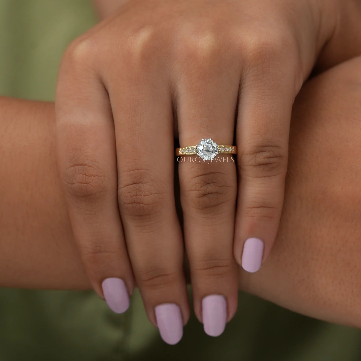 Old European Round Diamond Engagement Ring