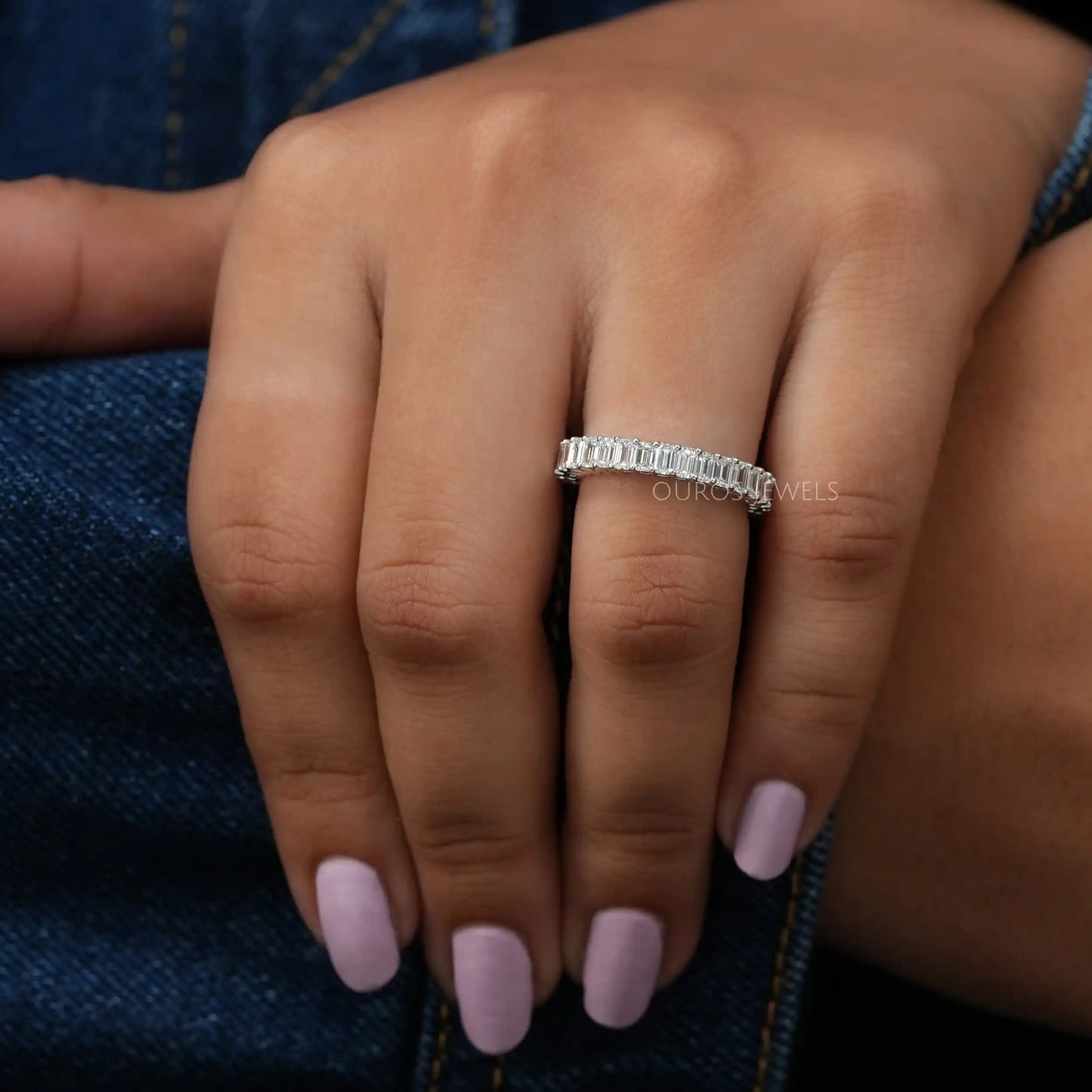 Emerald Cut Diamond Eternity Band
