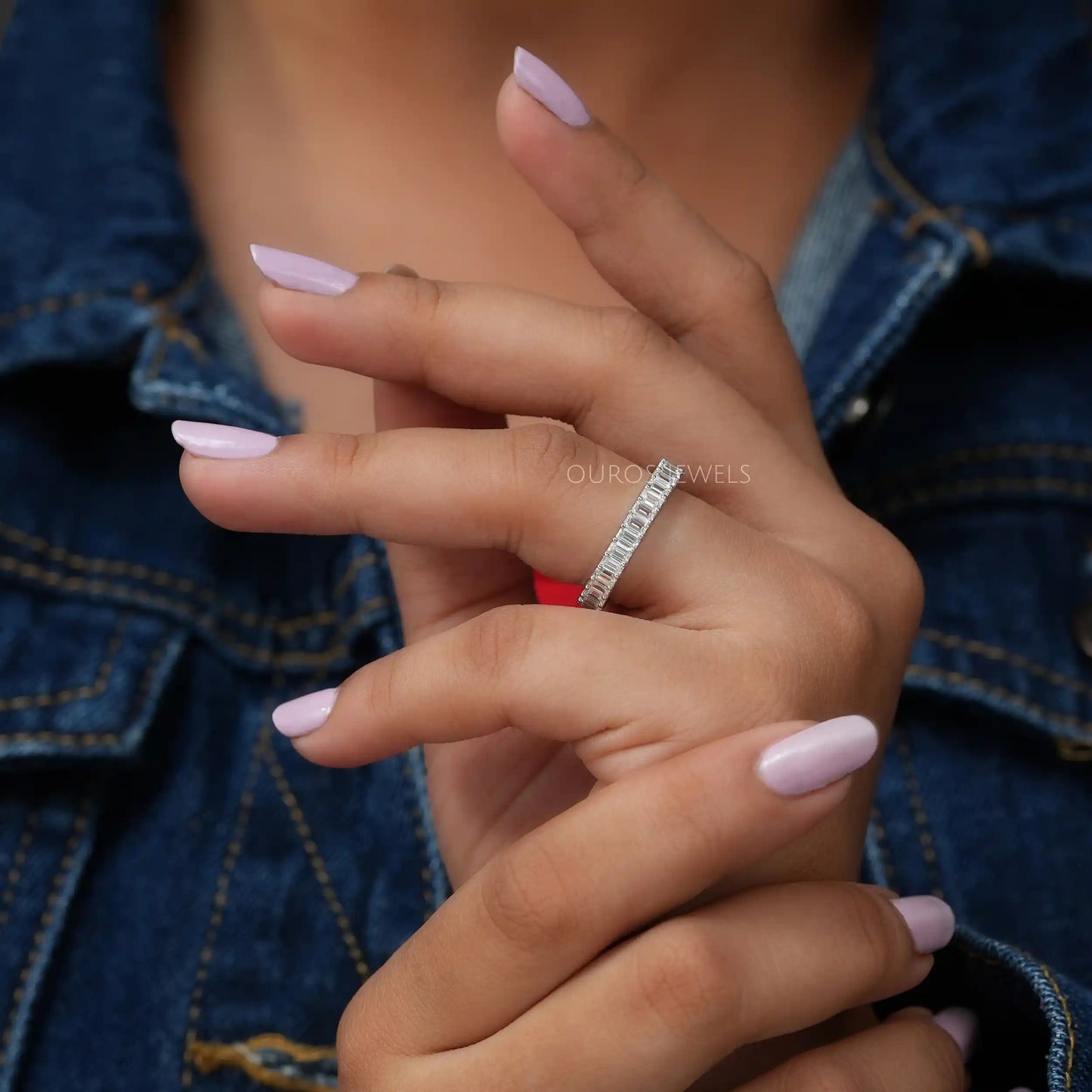 Emerald Cut Diamond Eternity Band