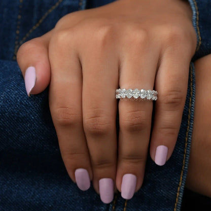 Oval Lab Diamond Eternity Band