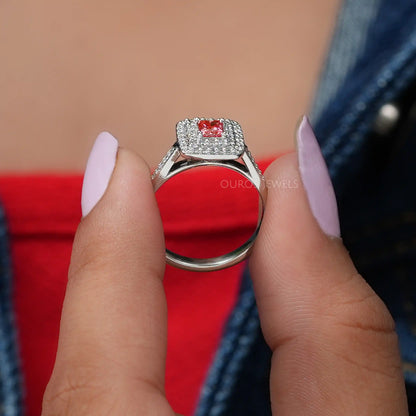 Pink Princess Double Halo Ring