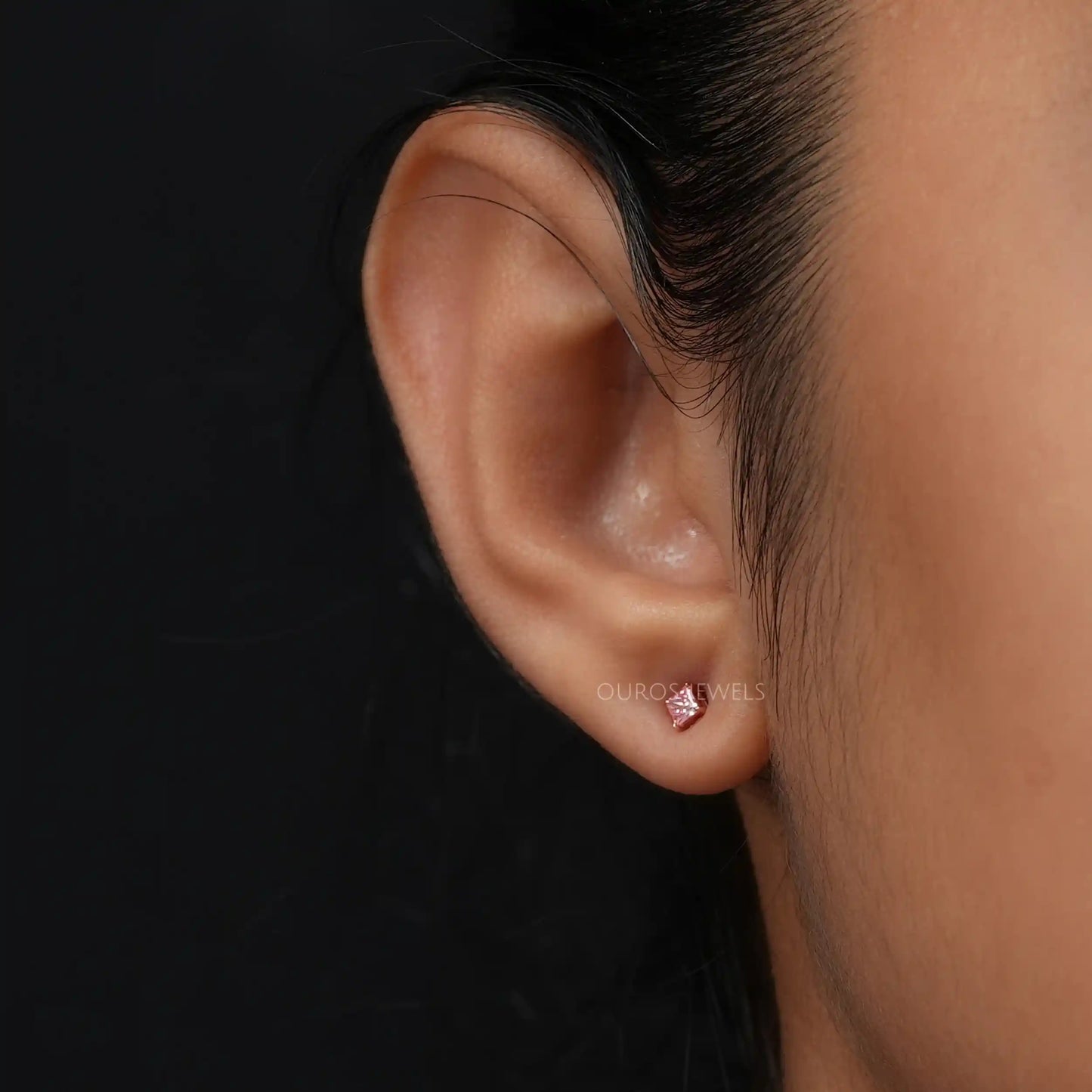 Pink Princess Lab-Diamond Stud Earrings