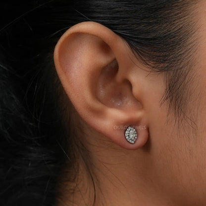 Marquise Shape Diamond Halo Earrings