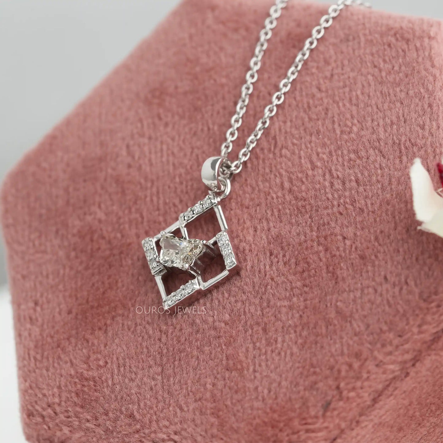 Olive Butterfly Cut Cluster Necklace