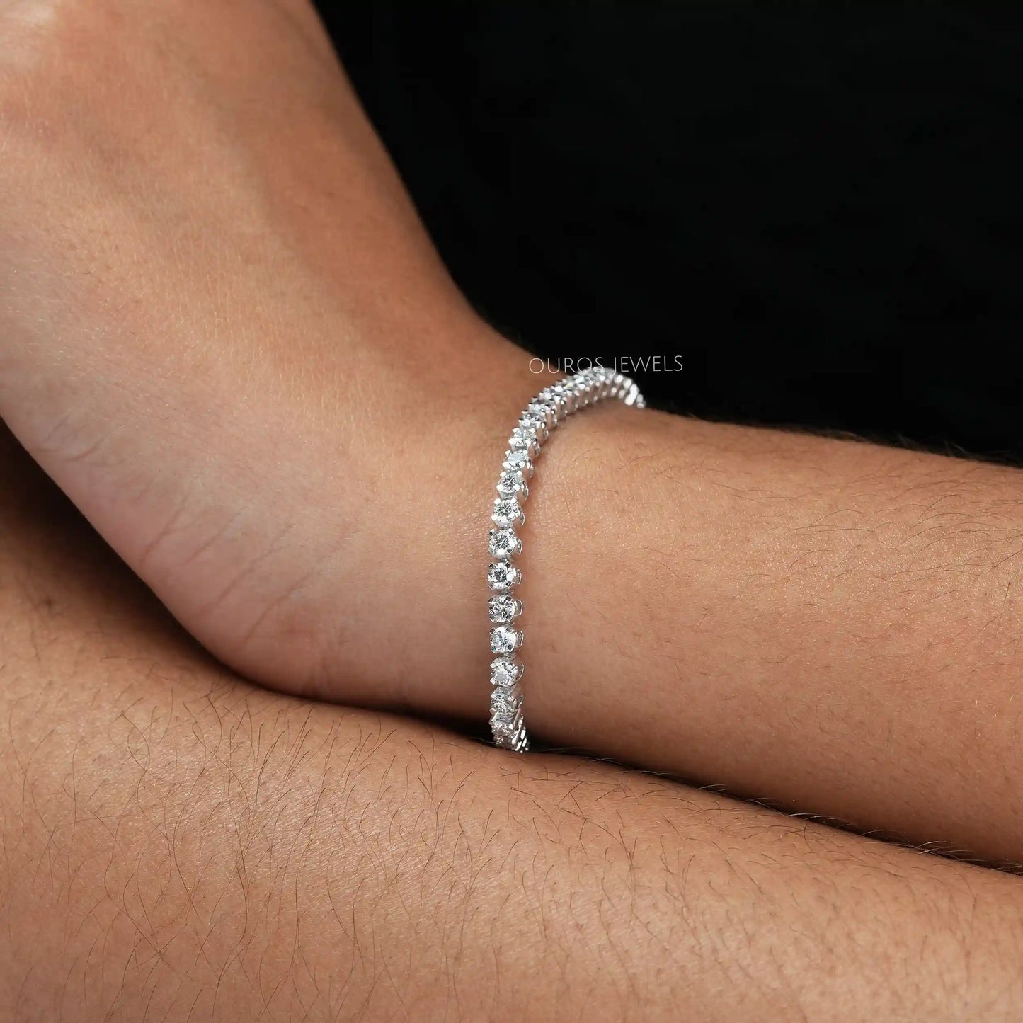 Round Diamond Tennis Wedding Bracelet