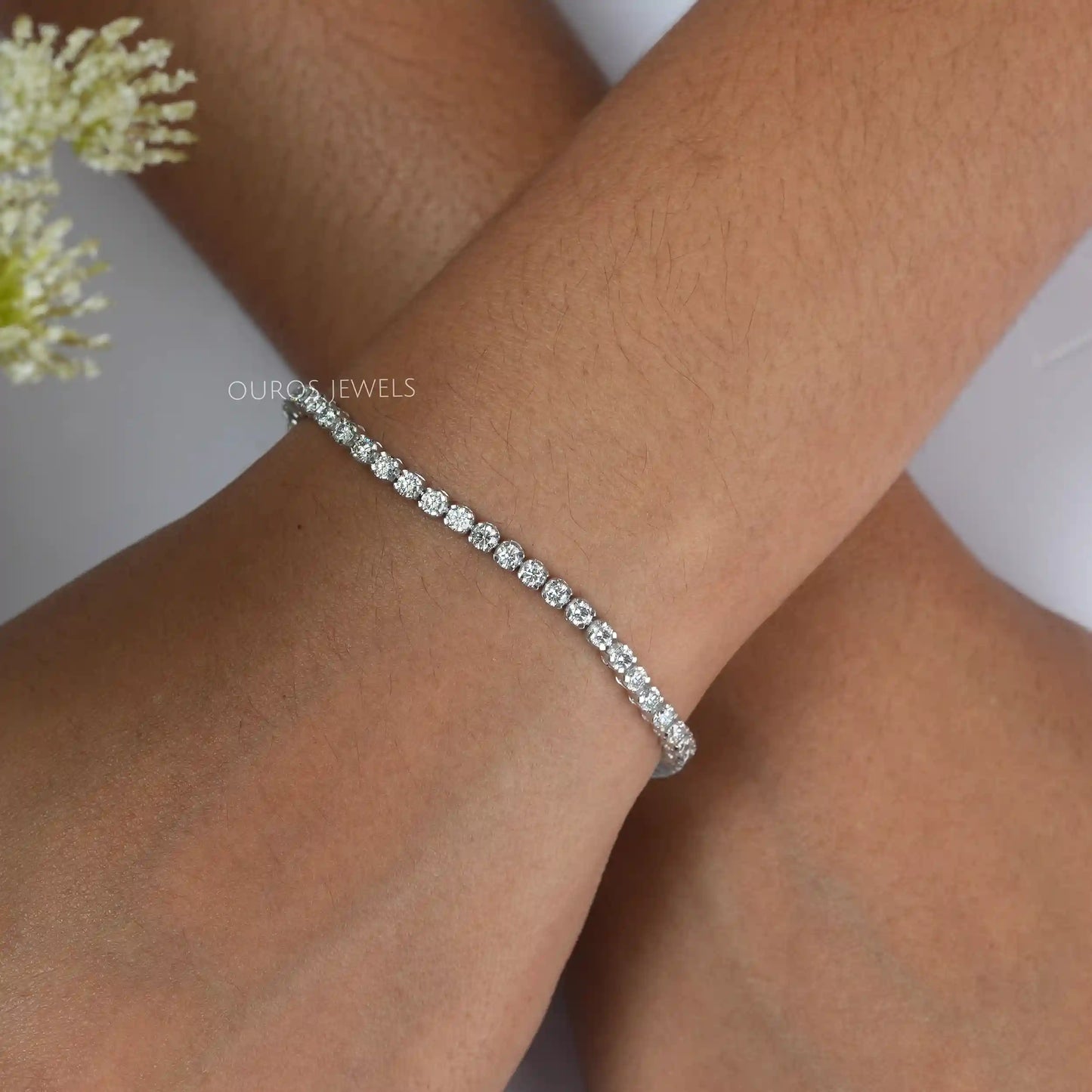 Round Diamond Tennis Wedding Bracelet