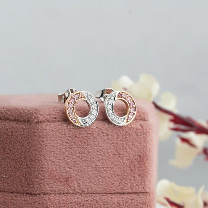 Tiny Round Diamond Stud Earrings