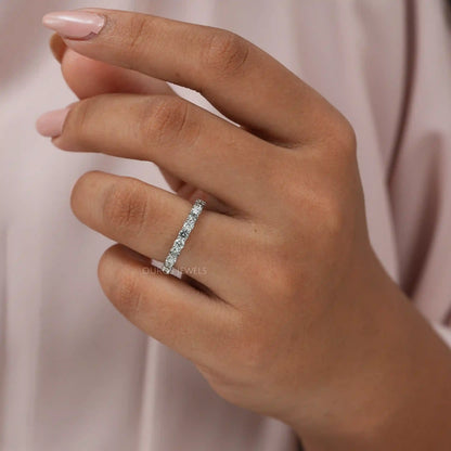 Olive Round Cut Eternity  Wedding Band