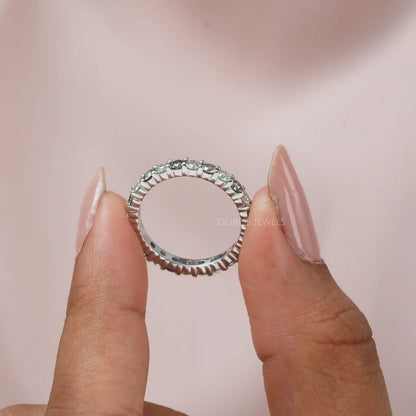 Olive Round Cut Eternity  Wedding Band