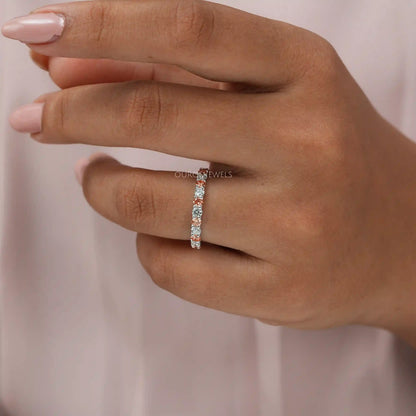 Round Cut Eternity  Wedding  Band