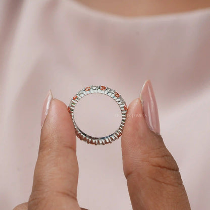 Round Cut Eternity  Wedding  Band