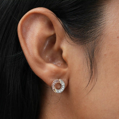 Tiny Round Diamond Stud Earrings