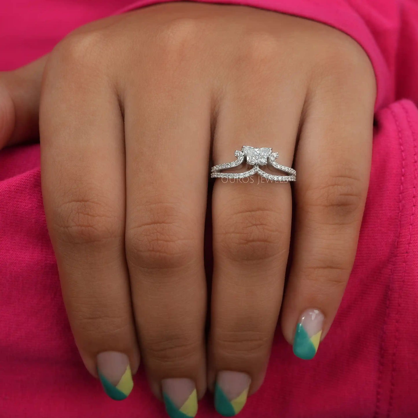 Butterfly Diamond Split Shank Ring