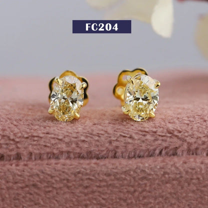 Yellow Oval Cut Studs