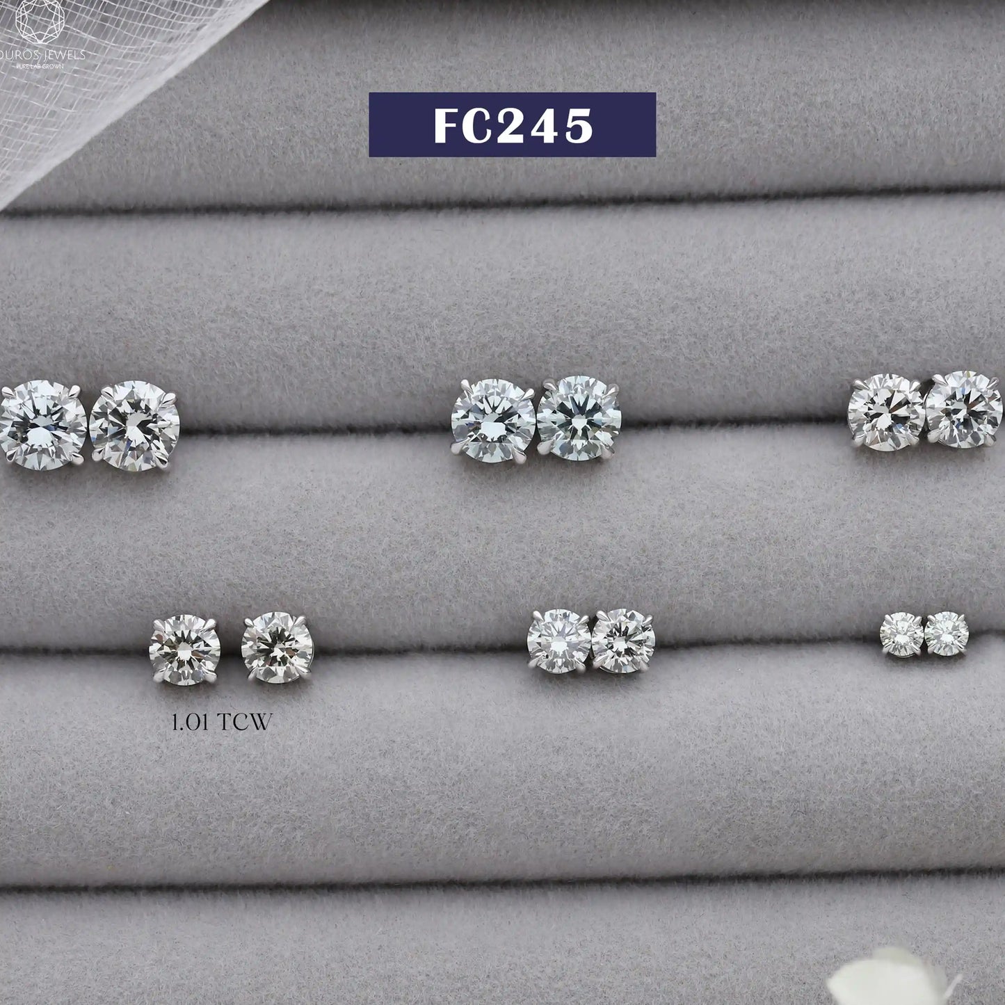 Green Round lab-Diamond Stud Earrings