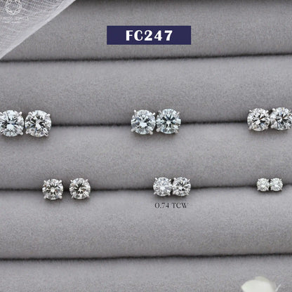 Green Round Lab Diamond Stud