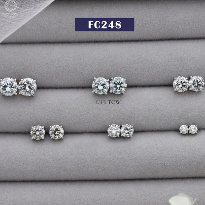 Round Lab Diamond Stud Earrings