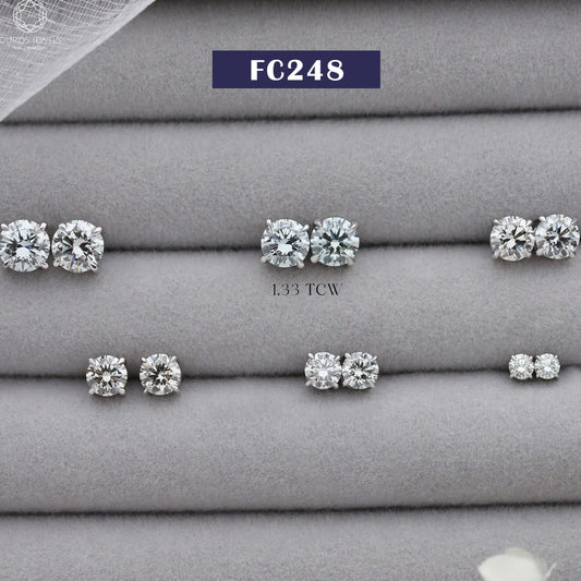 Round Lab Diamond Stud Earrings