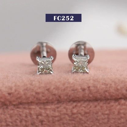 Green Princess Diamond Stud Earrings