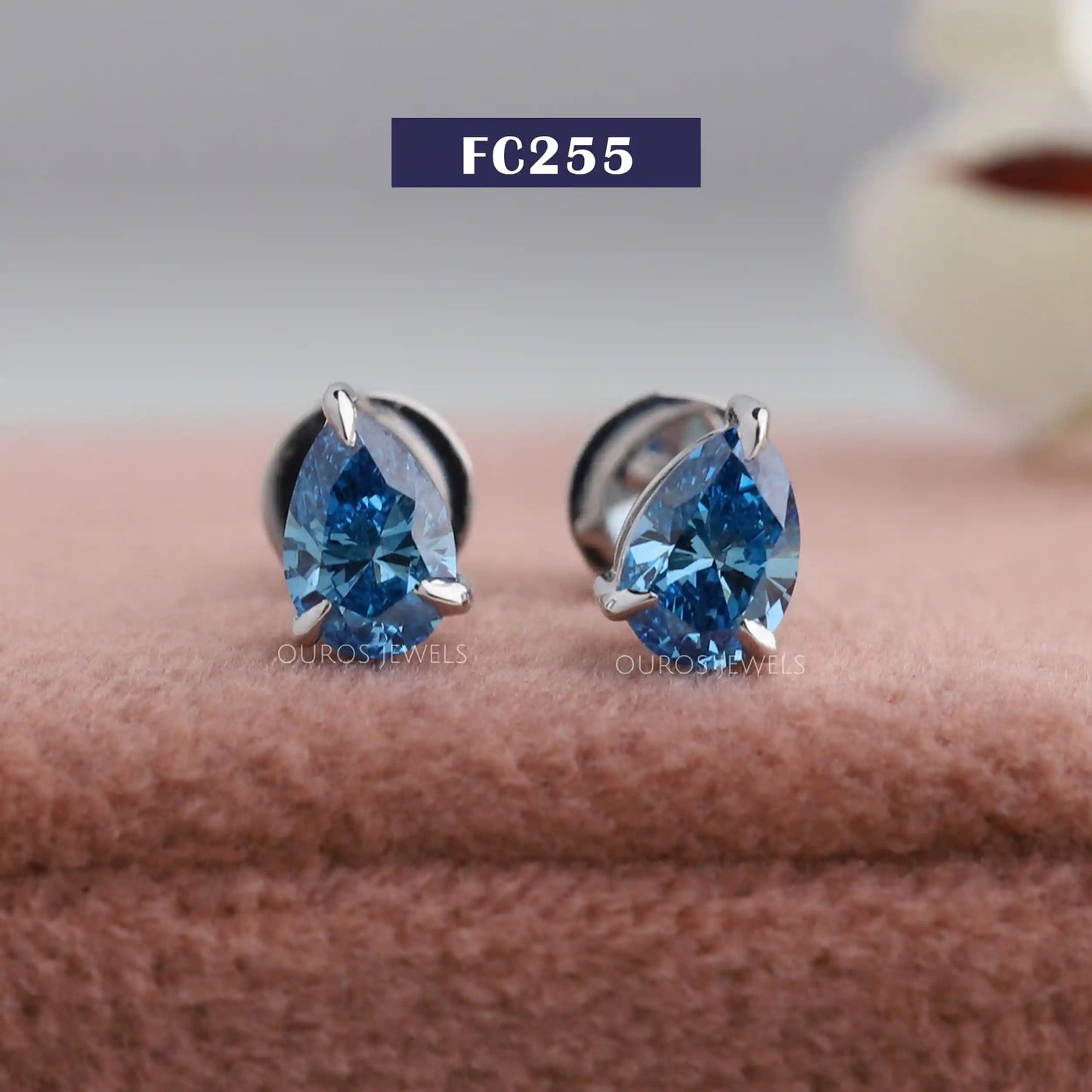 Blue Pear Lab Diamond Earrings
